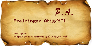Preininger Abigél névjegykártya